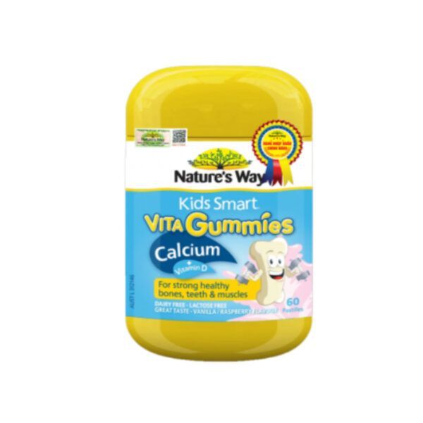 Vita Gummies Calcium + Vitamin D Lọ 60 Viên - Kẹo Bổ Sung Canxi