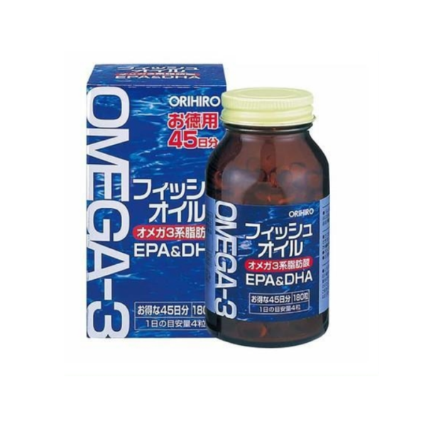 Dầu Cá Omega 3 Orihiro Lọ 180 Viên - Bổ Sung Omega 3