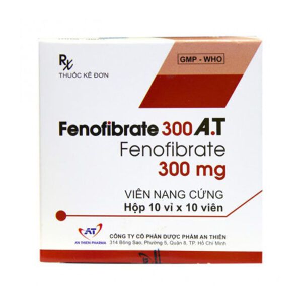 Fenofibate 300 A.T Hộp 100 Viên