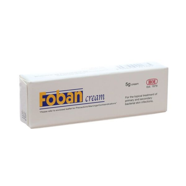 Foban tuýp 5g - Dùng cho những tổn thương da do bị nhiễm Staphylococcus hay Streptococcus