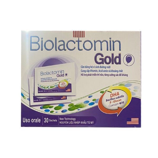 Biolactomin Gold - Hộp 30 gói - Bổ sung lợi khuẩn đường ruột