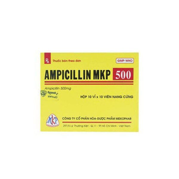 Ampicillin MKP 500 Hộp 100 Viên - Thuốc Kháng Sinh Hiệu Quả