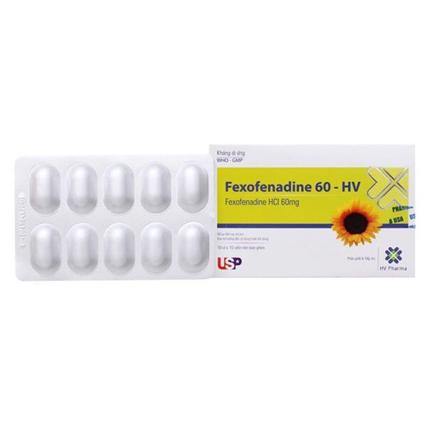 Fexofenadine 60 HV Hộp 100 Viên - Điều Trị Viêm Mũi Dị Ứng