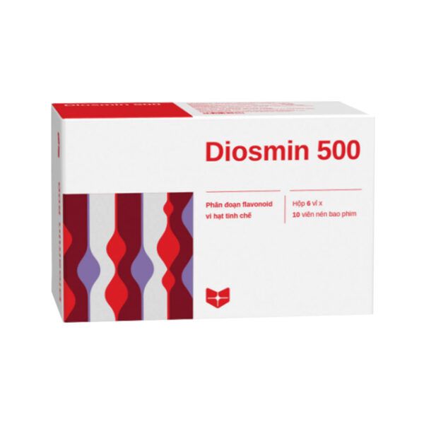 Diosmin 500 Hộp 60 Viên - Điều Trị Triệu Chứng Suy Tĩnh Mạch