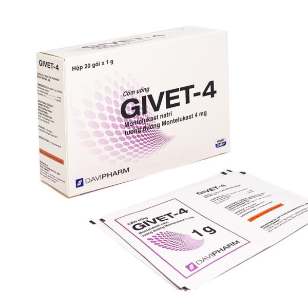 Givet 4 Hộp 20 Gói - Dự Phòng Và Điều Trị Hen Phế Quản